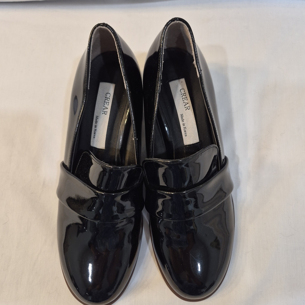 C/Crear Black Patent Leather Loafers